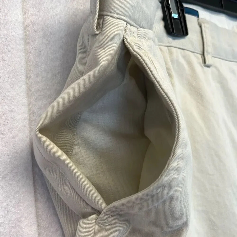 POLO‎ RALPH LAUREN Pants Men's Size 50B Beige Cotton Flat Front Chino High-Rise